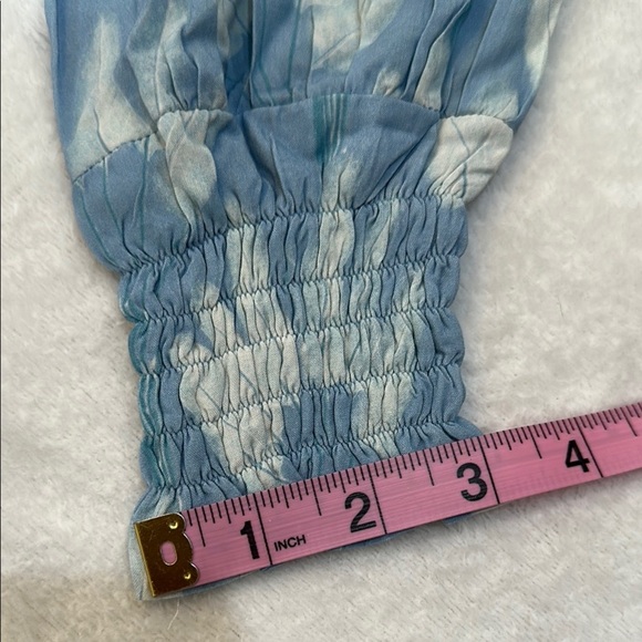 Palmacea Blue and White Floral Swimwear Resort Coverup with Flowing Design - Picture 9 of 15